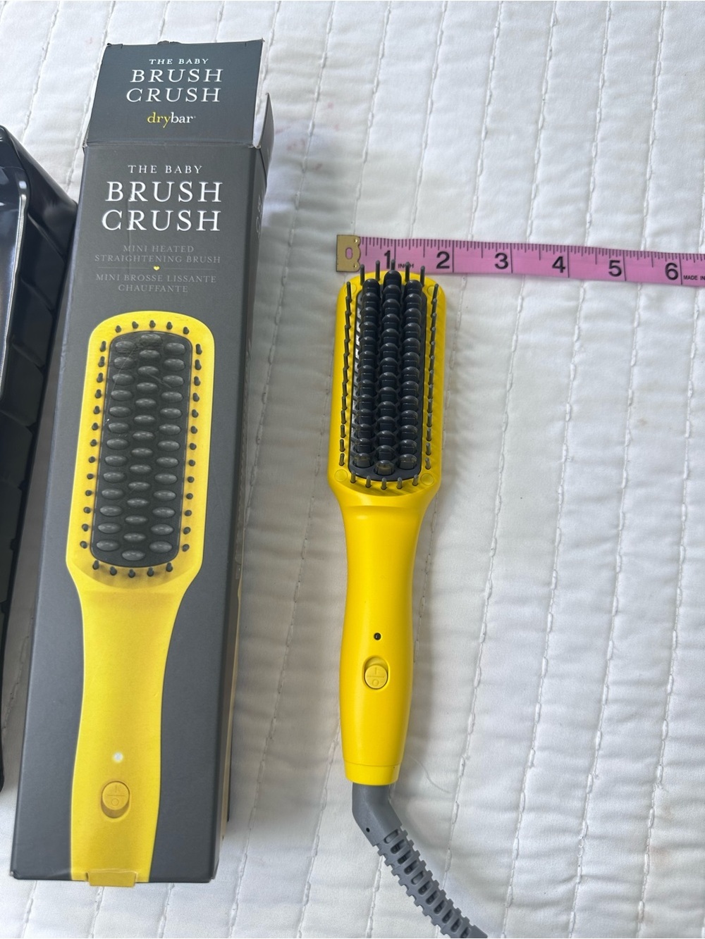 Drybar The Baby Brush Crush Yellow Mini Heated Straightening with Gray Bristles - Picture 5 of 12